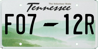 TN license plate F0712R