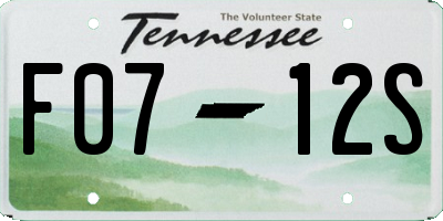 TN license plate F0712S
