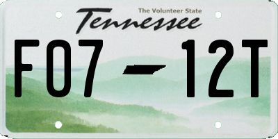 TN license plate F0712T