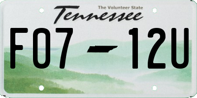 TN license plate F0712U