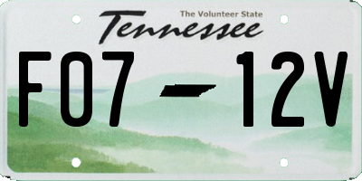 TN license plate F0712V