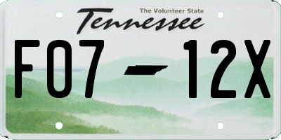 TN license plate F0712X