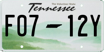 TN license plate F0712Y