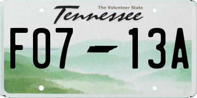 TN license plate F0713A