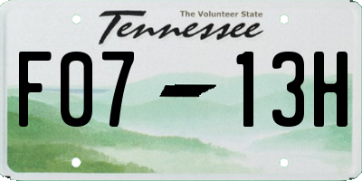 TN license plate F0713H