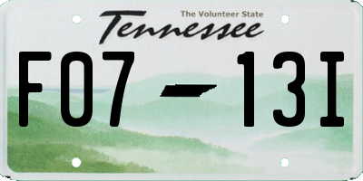 TN license plate F0713I