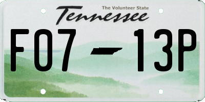 TN license plate F0713P