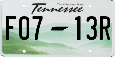 TN license plate F0713R