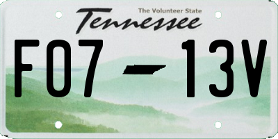 TN license plate F0713V