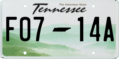 TN license plate F0714A