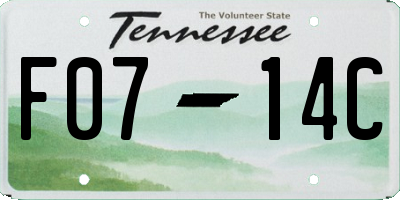 TN license plate F0714C
