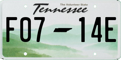 TN license plate F0714E