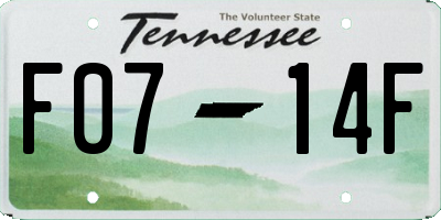 TN license plate F0714F