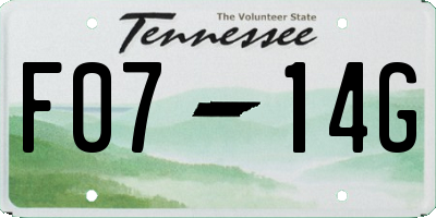 TN license plate F0714G