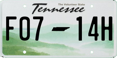 TN license plate F0714H
