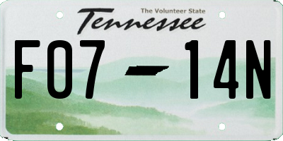 TN license plate F0714N