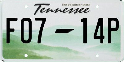 TN license plate F0714P