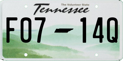 TN license plate F0714Q