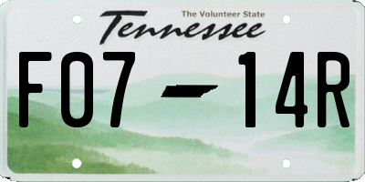 TN license plate F0714R