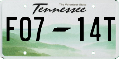 TN license plate F0714T