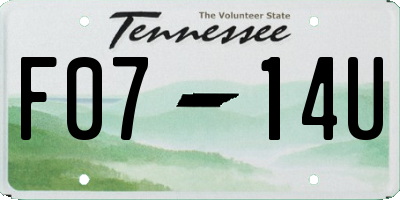 TN license plate F0714U