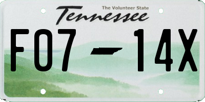 TN license plate F0714X