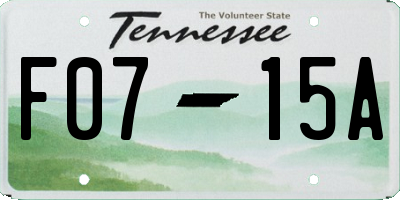 TN license plate F0715A