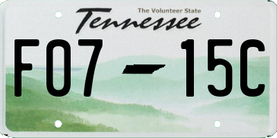TN license plate F0715C