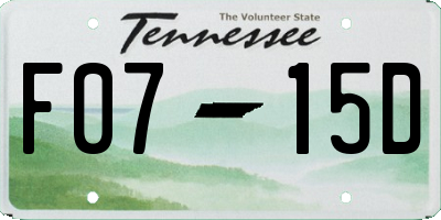 TN license plate F0715D
