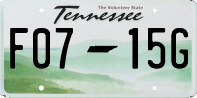 TN license plate F0715G