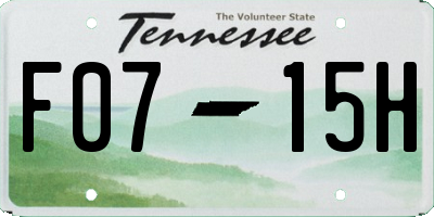 TN license plate F0715H