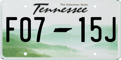 TN license plate F0715J