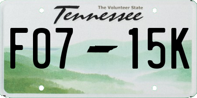TN license plate F0715K