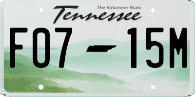 TN license plate F0715M