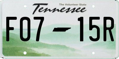 TN license plate F0715R