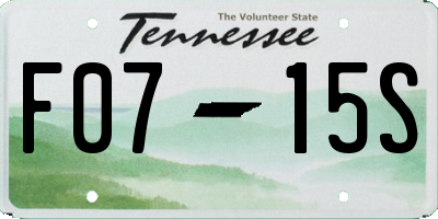 TN license plate F0715S