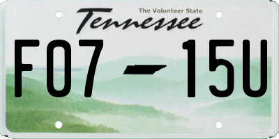 TN license plate F0715U