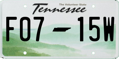 TN license plate F0715W