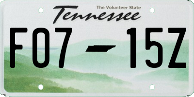 TN license plate F0715Z