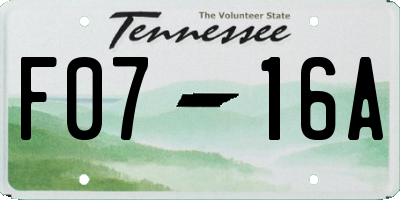 TN license plate F0716A