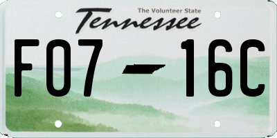 TN license plate F0716C
