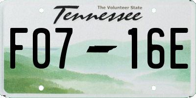 TN license plate F0716E