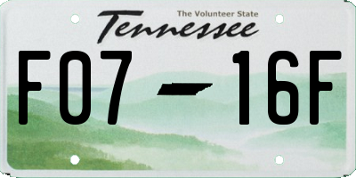TN license plate F0716F