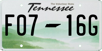 TN license plate F0716G