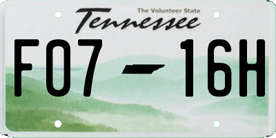 TN license plate F0716H
