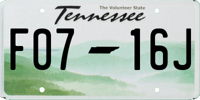TN license plate F0716J