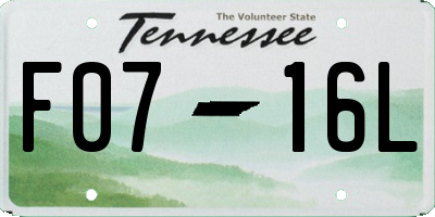 TN license plate F0716L