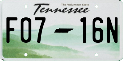 TN license plate F0716N