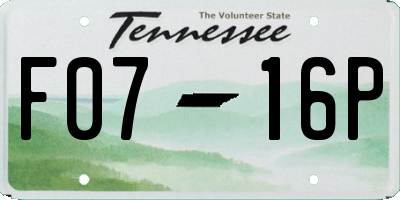 TN license plate F0716P