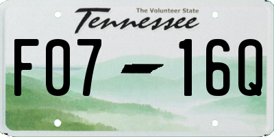 TN license plate F0716Q